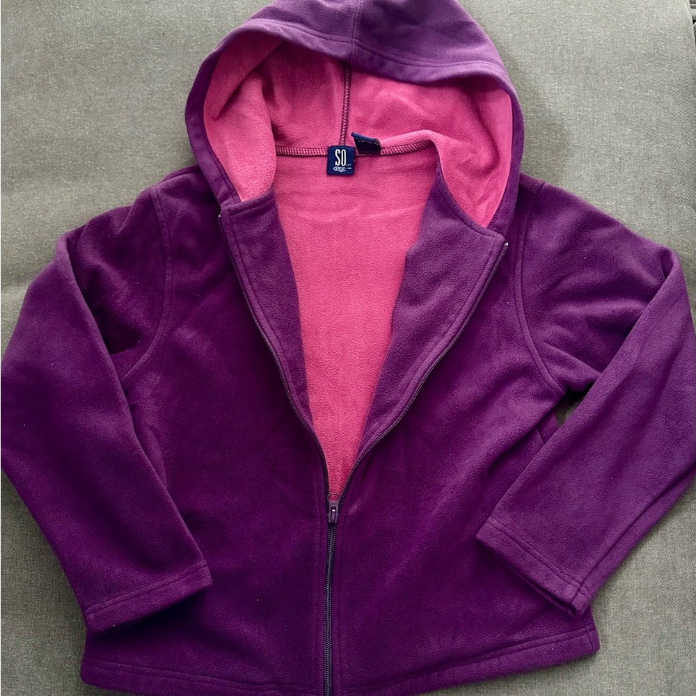 SO GSJC Kids Hoodie in Deep Purple and Soft Pink